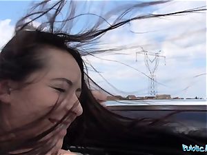PublicAgent scorching black haired Russian pounded on a car