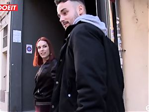 Spanish pornographic star entices random fellow into hump on cam